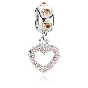 PANDORA Be My Valentine Heart Dangle with Rhodolite and Pink Zirconia